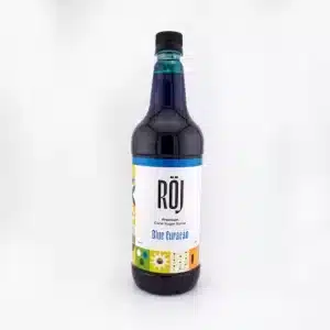 ROJ Blue Curacao flavored premium unrefined cane sugar syrup